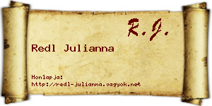 Redl Julianna névjegykártya